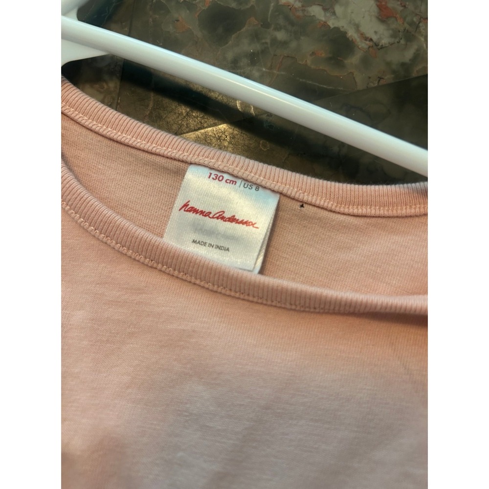 Hanna Andersson Girls Pink Tiered Dress Size 8 Long Sleeves - Picture 5 of 5